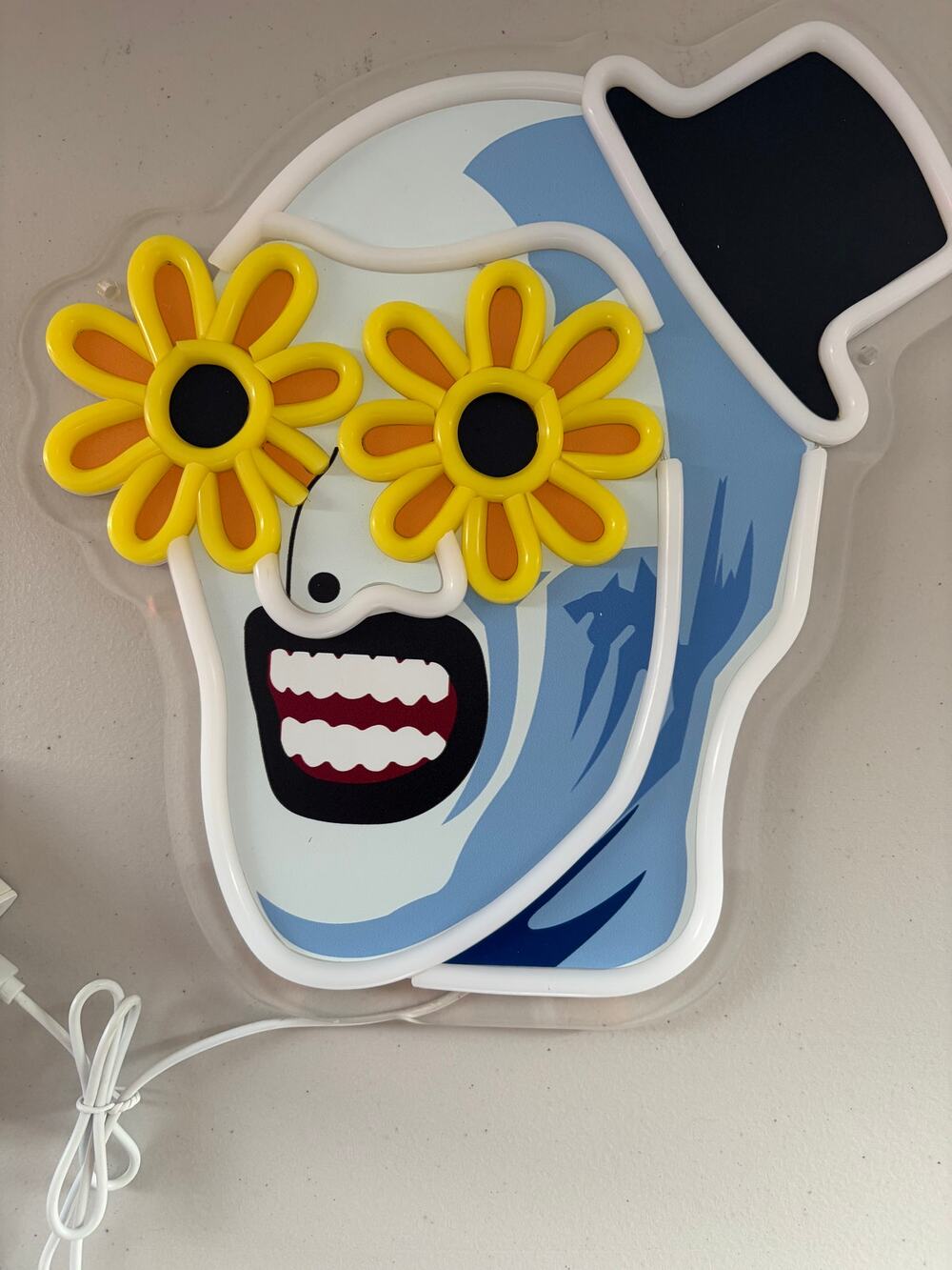 TERRIFIER led neon plug in light XL size 12x12" - Halloween Spooky Decoration